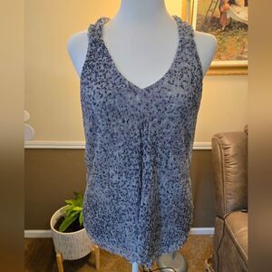 Anthropologie Blouse Nwt Top Sz S Animal Print Purple Layered Sleeveless V-Neck